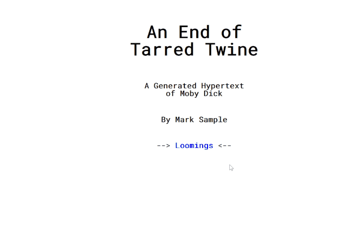 An End of Tarred Twine
